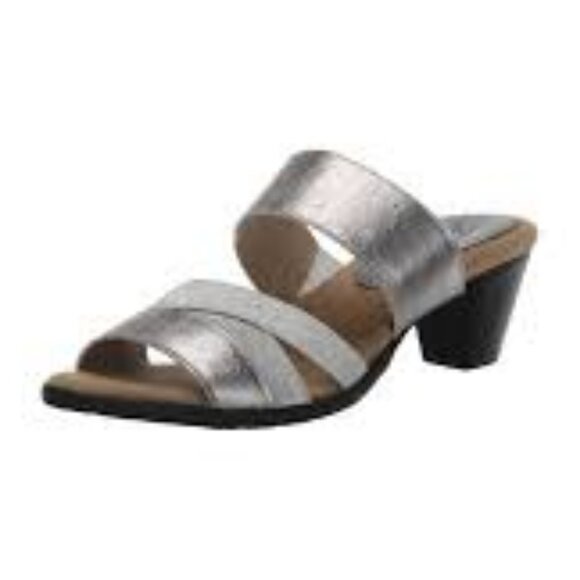 Trotters  Maxine Slide Sandal, Pewter Leather  Women Size 11 M  NIB - Picture 1 of 7
